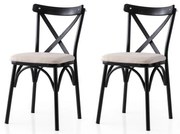 Súprava jedálenských stoličiek Ekol Cream and Black, 2 ks