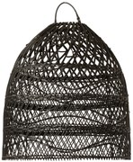 Závesné čierne ratanové tienidlo Hane - Ø 40 * 44 cm / E27