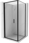 Mexen Exo, sprchovací kút so skladacími dverami 90 x 90 cm, 6mm číre sklo, čierny profil, 816-090-090-70-00
