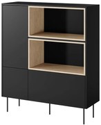 BOGART Komoda dvojdverová vysoká Desin 120 2D1SZ FARBA: čierna/dub