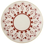 Krémový dezertný tanier s vianočným motívom z kameniny ø 16 cm Jolly – Bloomingville