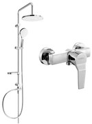 Mexen Erik stenová sprchová súprava s dažďovými tryskami a sprchovou batériou Caro, chrómová - 746640205-00