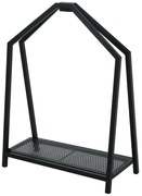 Kovový stojan na drevo Sima, 58x78 cm, čierna