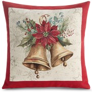 VIANOČNÁ GOBELÍNOVÁ DEKORAČNÁ OBLIEČKA NA VANKÚŠ MERRY 45X45 CM VZOROVANÁ