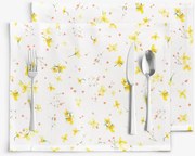 Goldea prestieranie na stôl valencia - kvety narcisov - sada 2ks 30 x 40 cm