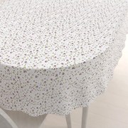 Biante Bavlnený oválny obrus Sandra SA-004 Fialové ružičky 100x140 cm