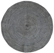 Prírodne - čierny okrúhly jutový koberec Bruno - Ø 120 cm