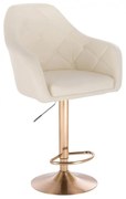 LuxuryForm DESIGN Barová stolička ANDORA na zlatom tanieri - krémová