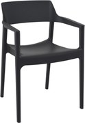 TULUM záhradná stolička s podrúčkami black