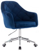 LuxuryForm DESIGN Kreslo ANDORA VELUR na striebornej podstave s kolieskami - modré