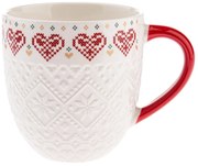 Biely porcelánový hrnček s vianočným motívom 630 ml Knitting – Dakls