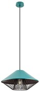 Redo 01-3006 - Závesný luster na lanku GRILL 1xE27/42W/230V priemer 39,6 cm čierna/tyrkysová