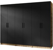 Skriňa X3 Gold 2d Dub Craft Zlatý/Čierna