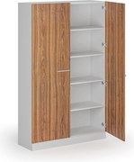 Kovová spisová skriňa s drevenými dverami, demontovaná, 1950 x 1200 x 400 mm, orech