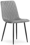 Jedálenská stolička TURIN zamatová svetlosivá