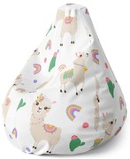 Sedací vak Pear roztomilé lamy - detský, farebná