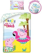 Bavlnené posteľné obliečky Prasiatko Peppa - motív Ready for The Beach - 100% bavlna - 70 x 90 cm + 140 x 200 cm