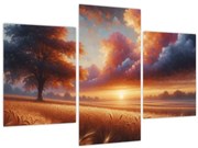 Obraz – Západ slnka na poli (90x60 cm)