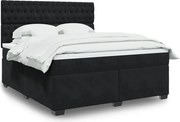 vidaXL Posteľný rám boxspring s matracom čierny 180x200 cm zamat