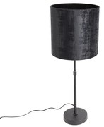 Stolná lampa čierna s tienidlom z čierneho zamatu 25 cm nastaviteľná - Parte