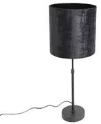 Stolná lampa čierna s tienidlom z čierneho zamatu 25 cm nastaviteľná - Parte