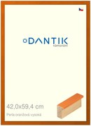 DANTIK rám na obraz 42x59,4 | PERLA oranžová vysoká (Plexi Čiré)