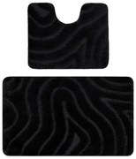 Sada kúpeľňových koberčekov SUPREME WAVES vlny, čierna