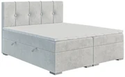 Manželská posteľ Boxspring 160 cm Ruffy (svetlosivá) (s matracom a úl. priestorom). Akcia -20%. Vlastná spoľahlivá doprava až k Vám domov. 1043447