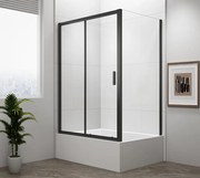 Polysan Polysan, DEEP BLACK obdĺžniková sprchová zástena 1100x750mm L/P varianta,číre sklo, MD1116B-01