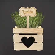 AMADEA Drevený zápich - ceduľka na bylinky Tymian, výška 20 cm, český výrobok