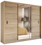 Šatní skriňa so zrkadlom SABRINA 250x215 cm dub sonoma