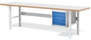 Dielenský stôl SOLID, 4 zásuvky, nosnosť 750 kg, 2500x800 mm, laminát