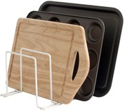 CONFORTIME Držiak, stojan na pokrievky, panvice, dosky, plechy - 4 pozície, biely