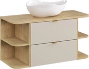 Comad Kúpeľňová skrinka s doskovým umývadlom SET-DC B CREMONA 100 kašmír/dub cremona