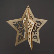 AMADEA Drevená 3D hviezda 8 cm, český výrobok