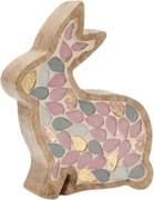 Drevený veľkonočný zajac MOSAIC BUN 15 cm, farebný