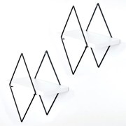 Sada 2 nástenných políc Rony biela/čierna