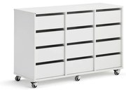 Študentská úložná skrinka CASPER, 12 zásuviek, biela