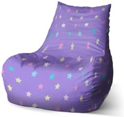 Sedací vak Bean hviezdy na fialovej - detský, fialová
