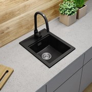 Gamma Modern 4050, 1-komorový granitový drez 400x500x180 mm, čierna, GMA-ZM-4050-BK