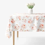 Goldea hranatý obrus 100% bavlnené plátno deluxe - vôňa pivoniek 80 x 80 cm