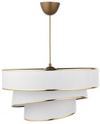 Závesné svietidlo v bielo-zlatej farbe s textilným tienidlom ø 40 cm Couper – Opviq lights