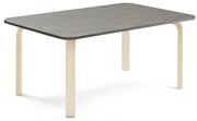 Stôl ELTON, 1200x800x530 mm, linoleum - tmavošedá, breza