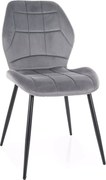 SI Stolička Jake Velvet sivý
