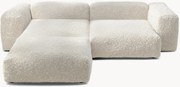 Plyšová modulárna rohová pohovka Vetsak, 3-miestna