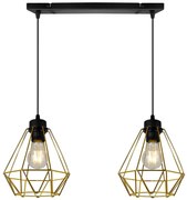 Závesné svietidlo Fusion, 2x zlaté drôtené tienidlo