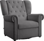 Sivé zamatové hojdacie chesterfield kreslo Lillyse – Støraa