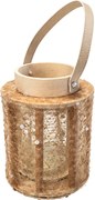 Lucerna s flitrami NATUR GLAM 21 cm, prírodná