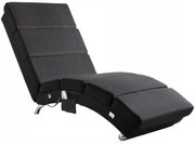 Casaria Leňoška LONDON s masážnou a vyhrievacou funkciou, 186x55x89 cm, antracitová