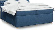 vidaXL Boxspring posteľ s matracom modrá 200x200 cm látka